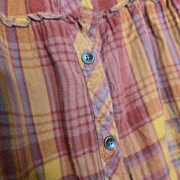 Natural Reflections Orange Plaid Sleeveless Top 1X - Picture 7 of 7